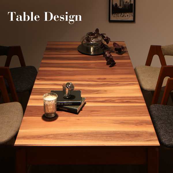 ダイニングテーブルセット 6人用 北欧デザイン天然木ウォールナット材