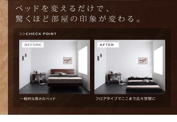 ベッドフレーム フロアベッド ダブル マットレス付き 照明 隠し収納付き!モダンデザインフロアベッド スタンダードポケットコイルマット