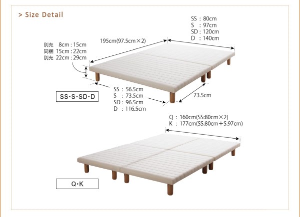 ベッドフレーム すのこベッド セミダブル マットレス付き 搬入 組立 簡単選べる7つの寝心地すのこ構造脚付きマットレスボトムベッドマッ｜au PAY  マーケット