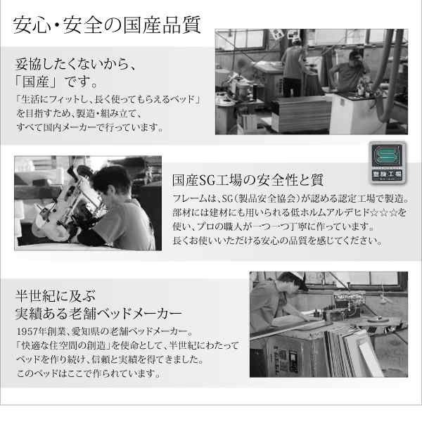 ベッドフレーム フロアベッド マットレス付き モダンライト コンセント付き国産フロアベッド ボンネルコイルマットレス付き ワイドK220 S