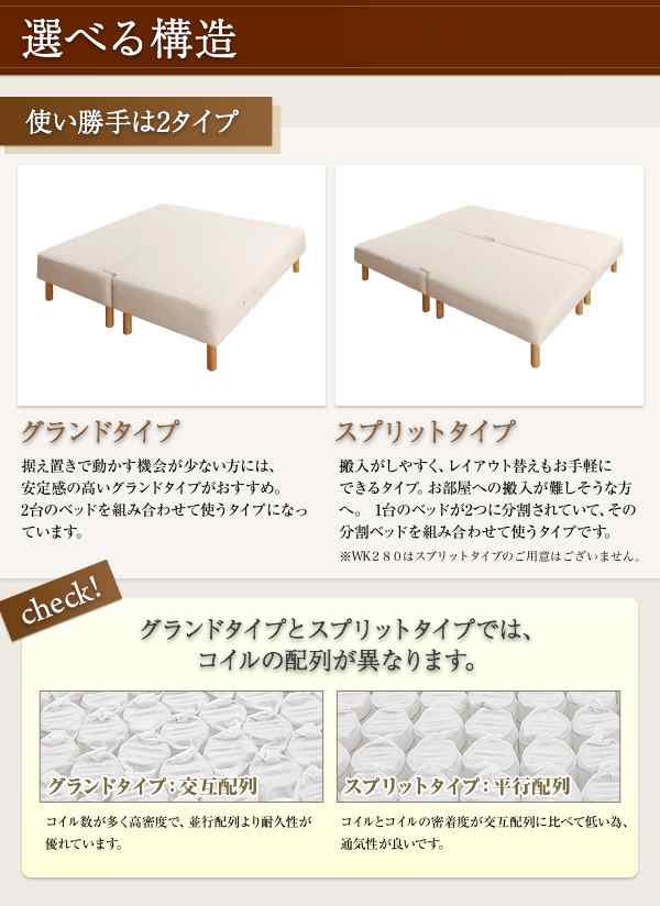 ベッドフレーム マットレスベッド クイーン 日本製ポケットコイルマットレスベッド マットレスベッド スプリットタイプ クイーン 脚7cm  フレーム・マットレスセット