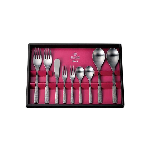 燕人の匠 ブラック 桜吟・カトラリー9pcs ECTB-1501 燕人の匠 ブラック