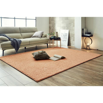 日本製 防炎 カーペット 無地 シャギー約1.5畳 約150×150cm ペールピンク 4728919 カーペットの通販は
