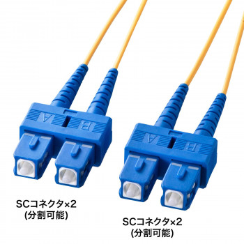 サンワサプライ メガネ型光ファイバケーブル(シングル8.6μm、SC×2-SC×2) 10m HKB-SCSC1-10N コネクタの通販は