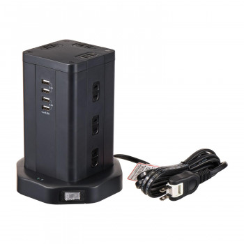 タワー型タップ12P4USB WBS-TW1204USB(BK) の通販は