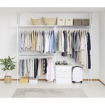 ツッパリウォークインクローゼットハンガーラック(奥行45cm) スーパーワイド ホワイト SW-50 SW(WH) クローゼットの通販は 28,686円