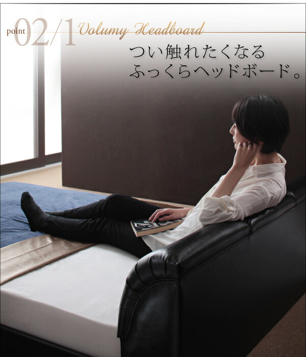 モダンデザインフロアベッド マルチラススーパースプリングマットレス付き ダブル 組立設置付の通販は