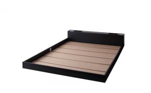 照明&隠し収納付き!モダンデザインフロアベッド ベッドフレームのみ ダブルの通販は