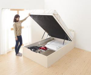 跳ね上げベッド ベッド 収納付きベッド シングルベッド 薄型スタンダードボンネルコイルマットレス付き 縦開き シングル 深さラージ 組立設置付の通販は