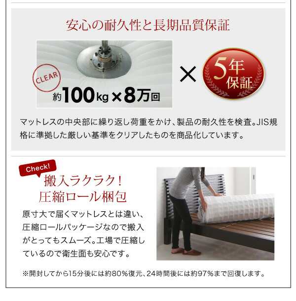 モダンライト・棚・コンセント付きデザインフロアローベッド プレミアムボンネルコイルマットレス付き シングル 組立設置付の通販は