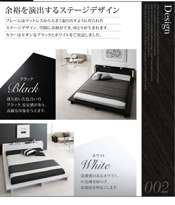 シンプルモダンデザインフロアローステージベッド ベッドフレームのみ