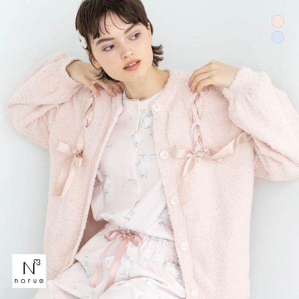 ルームウェア パジャマ 長袖 カーディガン 送料無料 ナルエー モールニットツイードライクカーデ Narueの通販は 8,030円