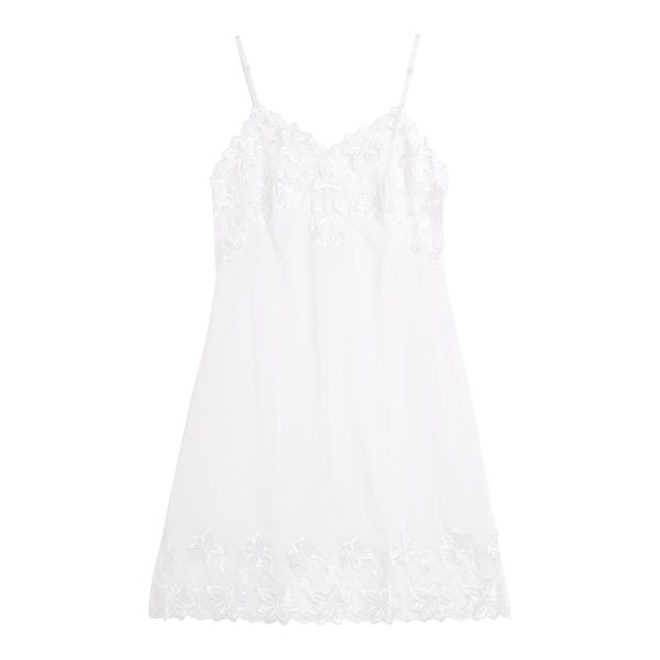 ボンレヴェール BonRevaire エンブロイダリーレース後スリットスリップ