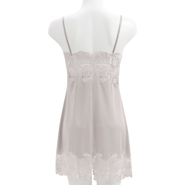 ボンレヴェール BonRevaire 豪華バラ柄チュールレース スリップ 日本製