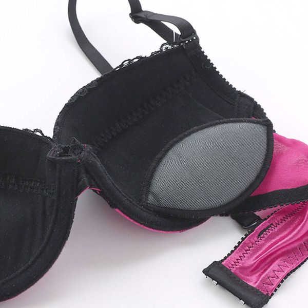 ブラジャー サテンブラックレース ショーツ セット Tバック 3点