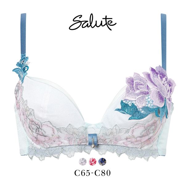 15％OFF【送料無料】 ワコール サルート 36グループ 36G リボンブラ ブラジャー C 谷間キープ Wacoal Salute BTJ736 26SSシーズン