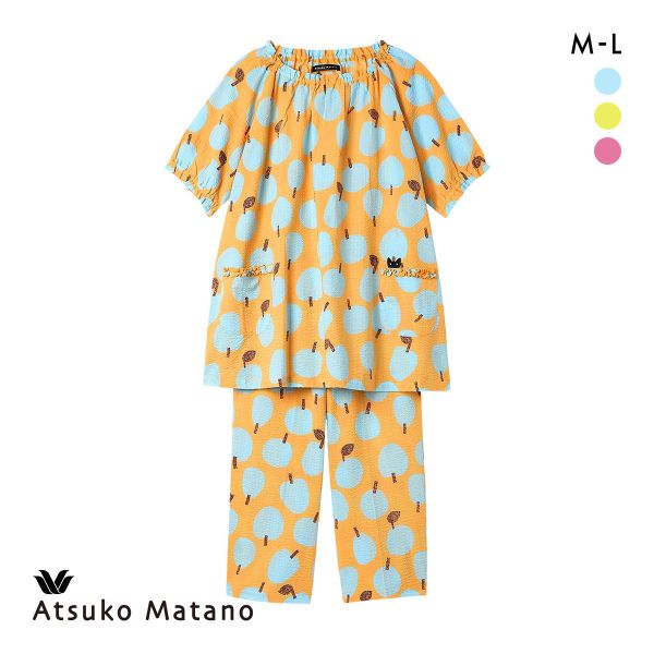 マタノアツコ果物柄 パジャマ 上下セット秋冬 ワコール マタノアツコ 果物柄 パジャマ 上下セット 5分袖8分丈