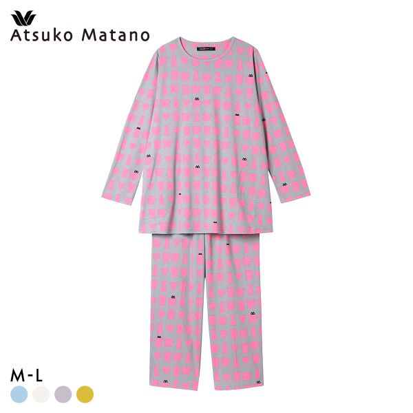 ワコール マタノアツコ ルームウェア 長袖パジャマ 上下セット MEME ねこ 綿100％ Wacoal ATSUKO MATANO 15%OFF 送料無料_10