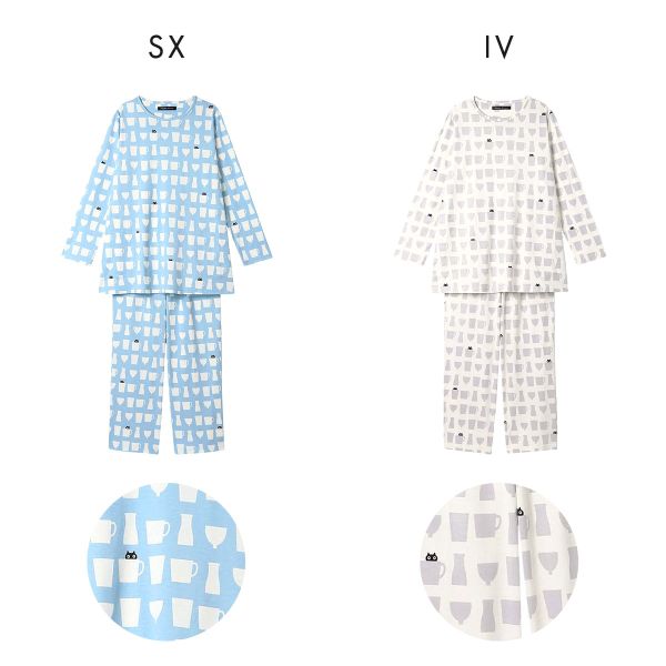 ワコール マタノアツコ ルームウェア 長袖パジャマ 上下セット MEME ねこ 綿100％ Wacoal ATSUKO MATANO 15%OFF 送料無料_6