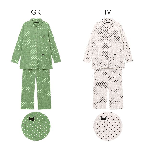 ワコール Wacoal マタノアツコ ATSUKO MATANO 長袖 パジャマ 上下セット ネコドット セットアップ 15%OFF 送料無料 ワコール Wacoal マタノアツコ ATSUKO MATANO 長袖 パジャマ 上下
