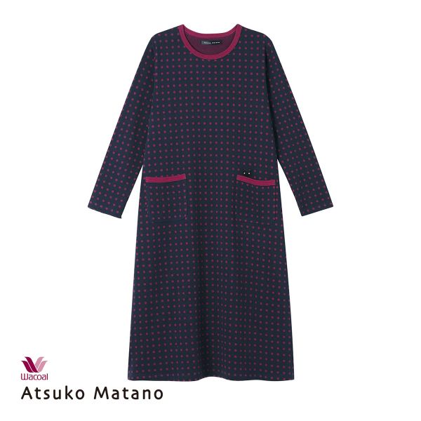 ワコール マタノアツコ ワンピース ルームウェア パジャマ ドット 綿