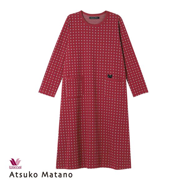 ワコール マタノアツコ ワンピース ルームウェア パジャマ ドット 綿100％ Wacoal ATSUKO MATANO 15%OFF 送料無料 ワコール マタノアツコ ワンピース ルームウェア パジャマ ドット 綿
