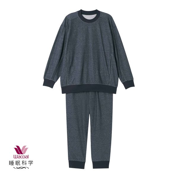 ワコール Wacoal 睡眠科学 レディース ルームウェア パジャマ 上下セット 長袖 デニム調 綿混 ML 寝返りしやすい YD 10%OFF 送料無料