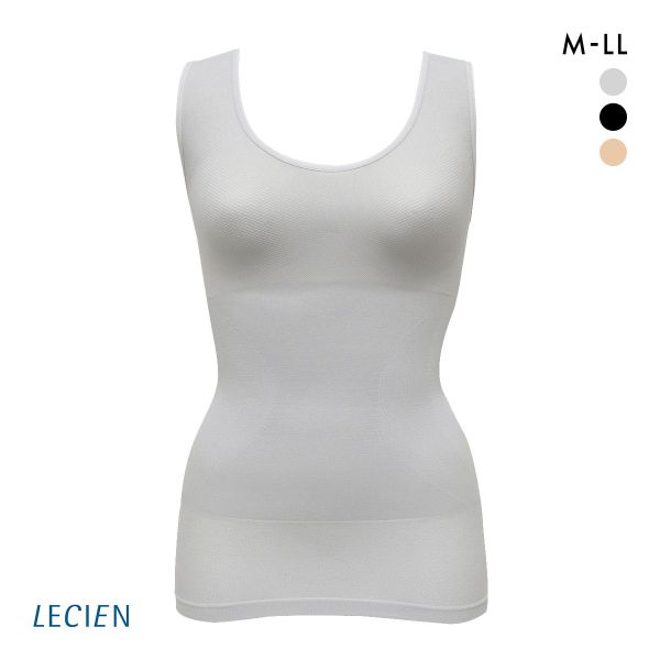 タンクトップ 細くみせるインナー ルシアン LECIEN PowerShape DailyLiner シェイパー 吸汗速乾 M L LL 成型 レディース 10%OFF メール便(10)