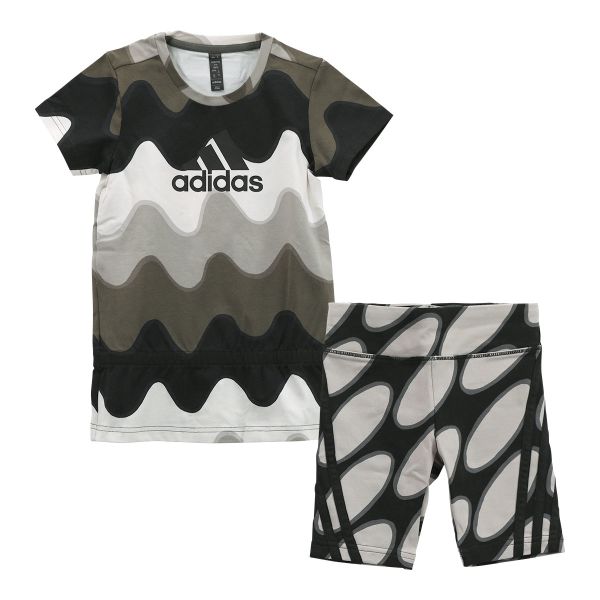 新品 adidas marimekko 130cm 上下セットアップ キッズ adidas アディダス キッズ ベビー 半袖Tシャツ ショートタイツ