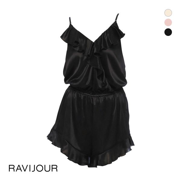 RAVIJOUR パジャマ ルームウェア シルキーフリル ロンパース レディース シルキーフリル ロンパース（ルームウェア/パジャマ）｜RAVIJOUR