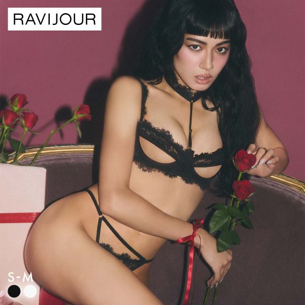 ラヴィジュール ノワールブラン ブラ＆Tバック セット ブラショーツ セット Tバックショーツ セクシー 過激 ランジェリー R 下着 レディース 送料無料