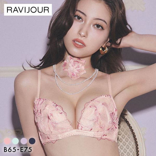 ブラジャー バストメイク ラヴィジュール オーバーフラワー シンクアップブラ BCDE 盛り 谷間 バストアップ リフトアップ RAVIJOUR 下着 レディース 送料無料