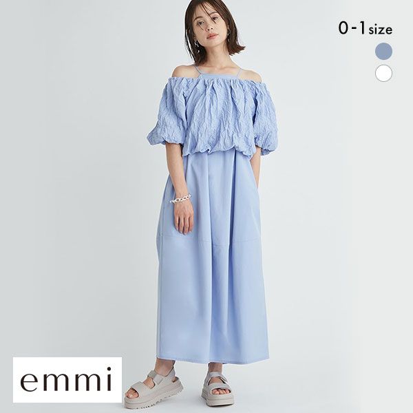 41％OFF【送料無料】 エミ ワッシャーコンビコクーンワンピース emmi