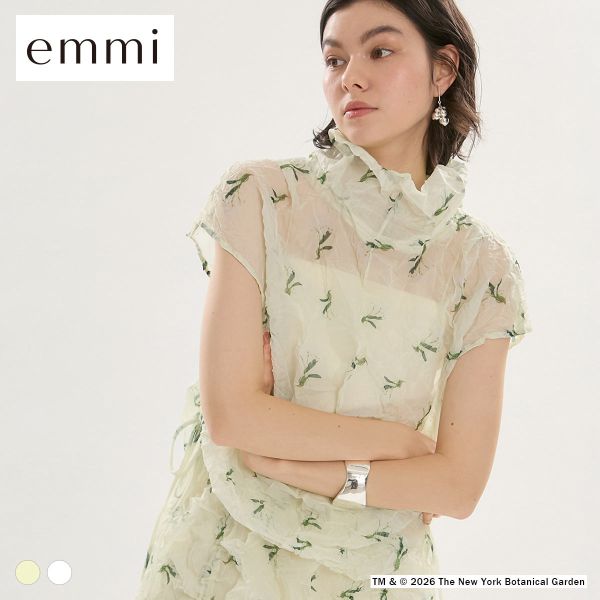 【送料無料】 エミ emmi×NYBG フラワーワッシャーブラウス セットアップ対応 ハンドウォッシャブル emmi