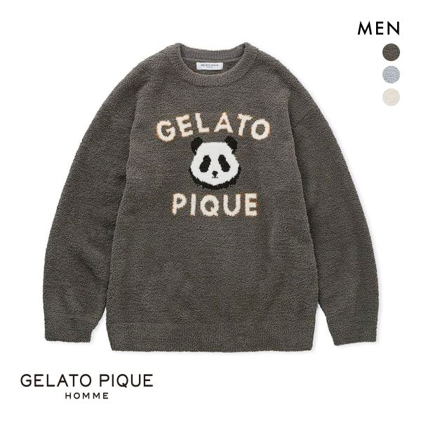gelato pique ルームウェア プルオーバー パンダ ジェラピケ Amazon.co.jp: ジェラートピケ オム メンズ パウダーパンダ