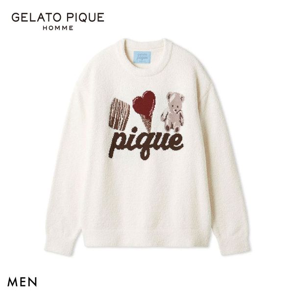 ジェラートピケ オム メンズ Valentine ワンポイントジャガードプルオーバー ジェラピケ Valentine GELATO PIQUE HOMME バ 送料無料