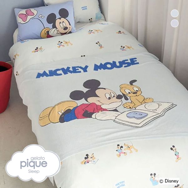 30％OFF【送料無料】 ジェラートピケ スリープ ディズニー Mickey&amp;Minnie ジャガードハーフケット ジェラピケ gelato pique Sleep Disney_7