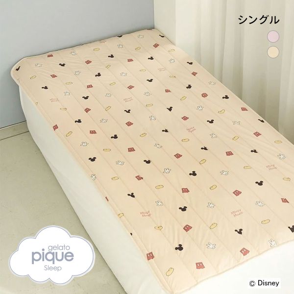 ジェラートピケ スリープ ディズニー Mickey&Minnie 接触冷感プリント敷きパッド(シングル) ジェラピケ gelato piqu 30%OFF 送料無料 母の日 ギフト プレゼント_8