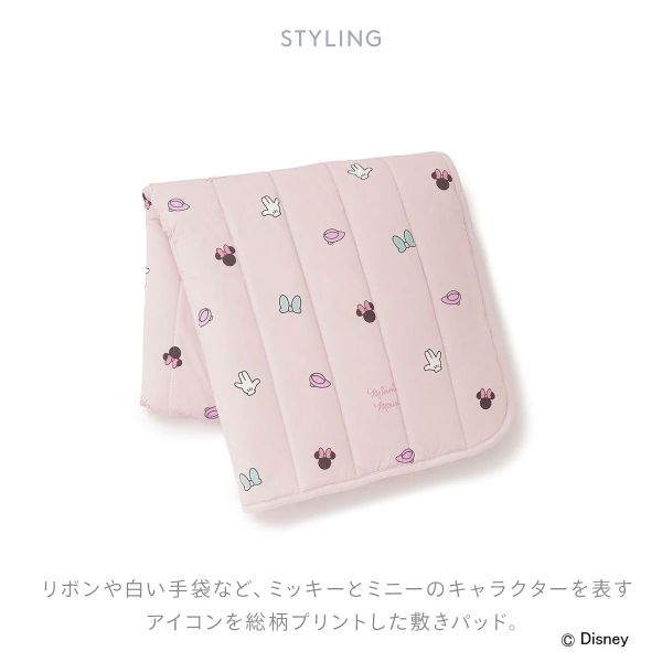 ジェラートピケ スリープ ディズニー Mickey&Minnie 接触冷感プリント敷きパッド(シングル) ジェラピケ gelato piqu 30%OFF 送料無料 母の日 ギフト プレゼント_3