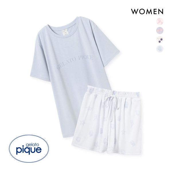 【新品】ジェラピケ　接触冷感 モチーフ4柄 ワンポイントTシャツ＆ショートパンツ gelato pique SALE10%OFF ジェラートピケ 接触冷感 モチーフ4柄