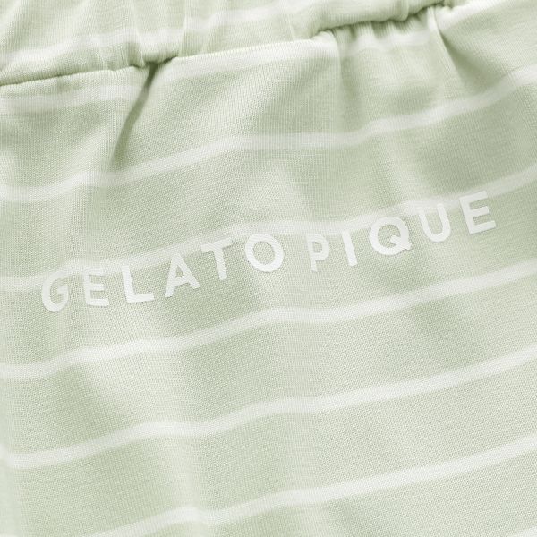 【送料無料】 ジェラートピケ レディース レーヨンロゴTシャツ＆ボーダーショートパンツセット 上下セット ジェラピケ ルームウェア gela_9
