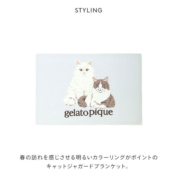 ジェラートピケ キャットジャガードブランケット ジェラピケ gelato