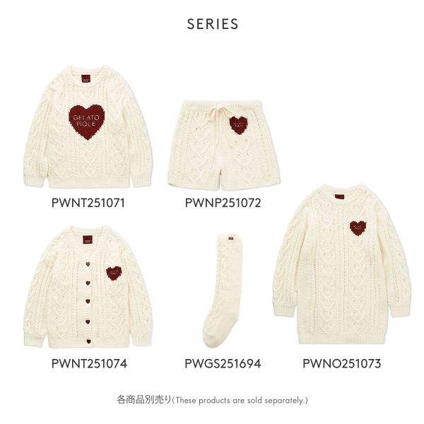 ジェラートピケ レディース バレンタイン ハートアランワンピース