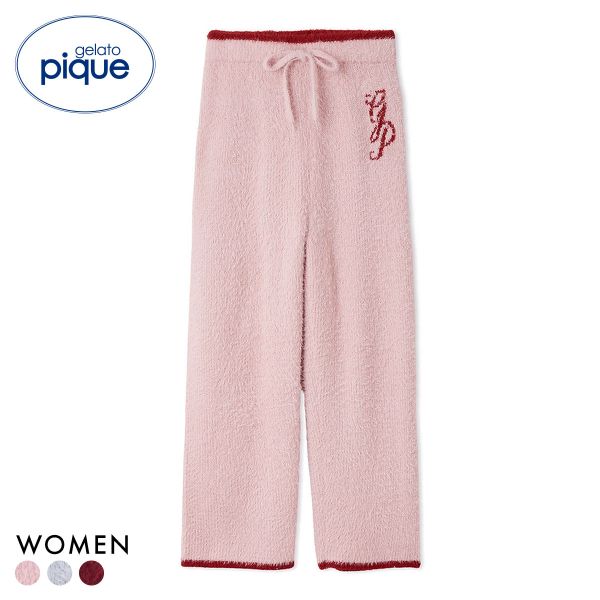 【送料無料】 ジェラートピケ レディース HOLIDAY キラキラフェザーロングパンツ ジェラピケ パジャマ ルームウェア gelato pique