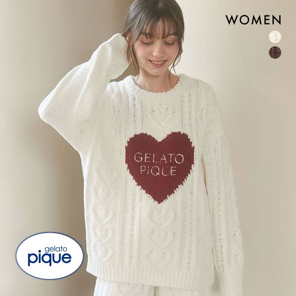 【送料無料】 ジェラートピケ レディース バレンタイン ハートアランプルオーバー ジェラピケ パジャマ ルームウェア Valentine gelato pの通販は