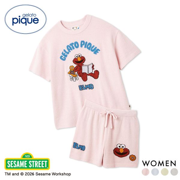 ジェラートピケ SESAME STREET エアリーモコジャガードプルオーバー＆ショートパンツセット ジェラピケ セサミストリート g 送料無料