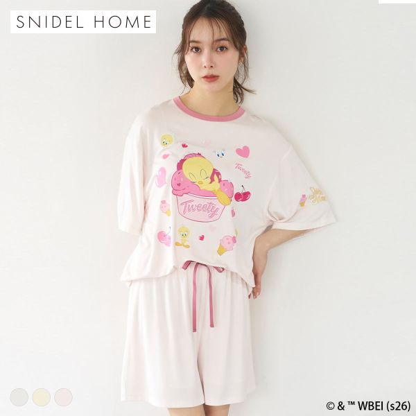 【送料無料】 スナイデルホーム Tweety 接触冷感 カットセットアップ ルームウェア パジャマ SNIDEL HOME