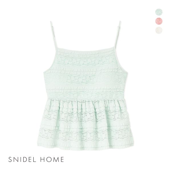 【送料無料】 スナイデルホーム カットレースキャミソール カップ付き パジャマ ルームウェア SNIDEL 