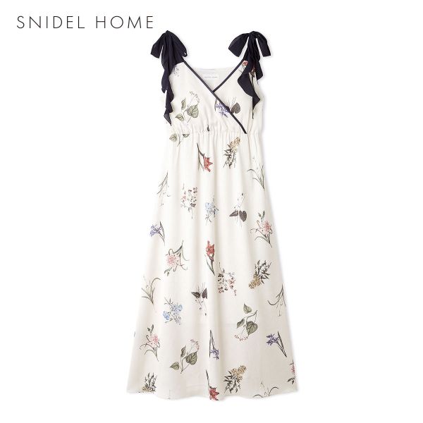 スナイデルホーム 肩リボンプリントロングワンピース カップイン パッド付き パジャマ ルームウェア SNIDEL HOME 送料無料_15