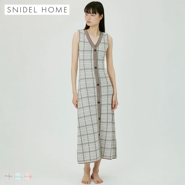 スナイデルホーム ラメツイードワンピース カップイン パッド付き パジャマ ルームウェア SNIDEL HOME 20%OFF 送料無料